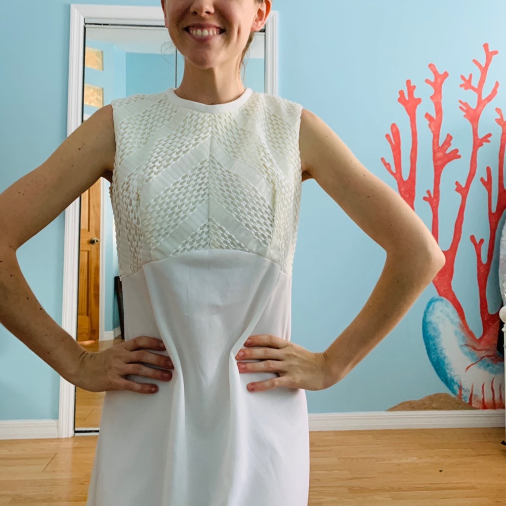 Vintage 60s / 70s white and cream mod maxi. - Picture 3 of 7